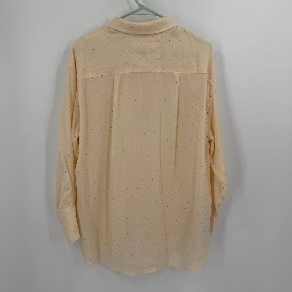 We The‎ Free Polka Dot Snap Button Shirt Women's Medium Peach Polyester - Picture 5 of 8